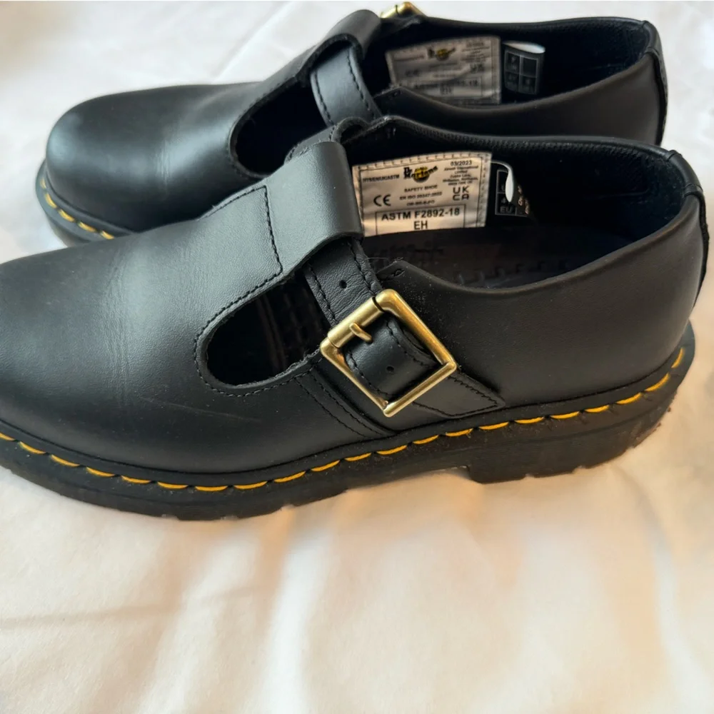 Dr. Martens Black Leather Mary Jane Buckle Shoes - Picture 2 of 5